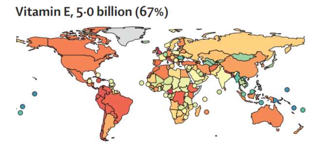 map of vitamin E deficiency