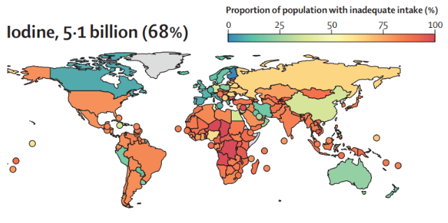 world map of iodine deficiency